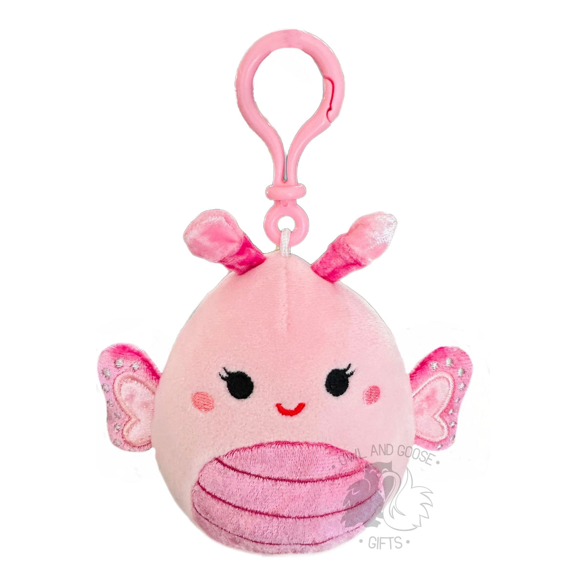 Squishmallow 3.5 Inch Mogo the Butterfly Velvet Squad Plush Clip - Owl & Goose Gifts