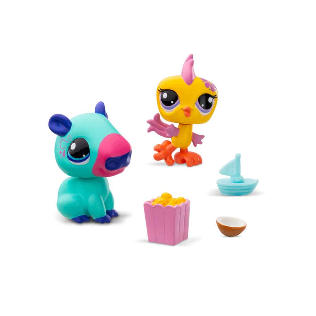 Littlest Pet Shop Pet Pairs Series 2 - Capybara #90 and Parakeet #91