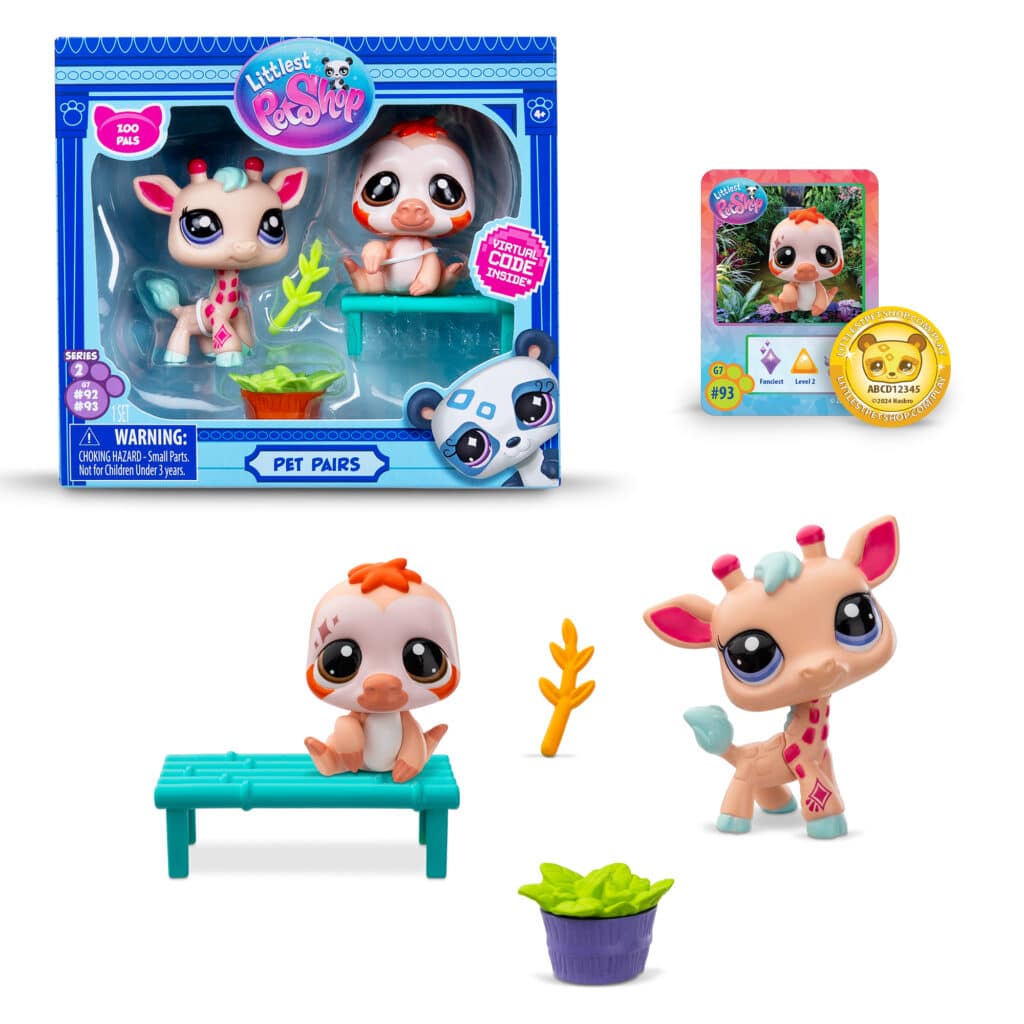 Littlest Pet Shop Pet Pairs Series 2 - Giraffe #92 and Sloth #93