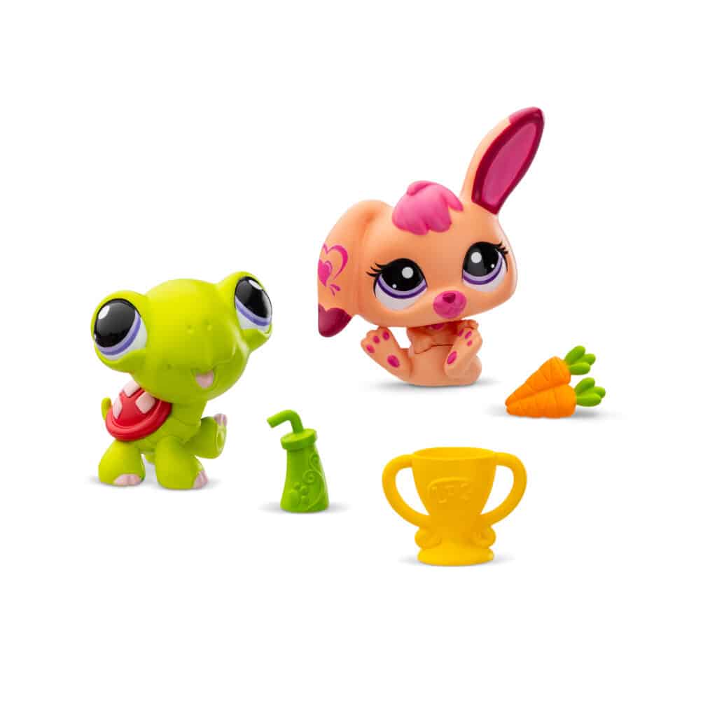 Littlest Pet Shop Pet Pairs Series 2 - Turtle #94 and Pink Rabbit #95