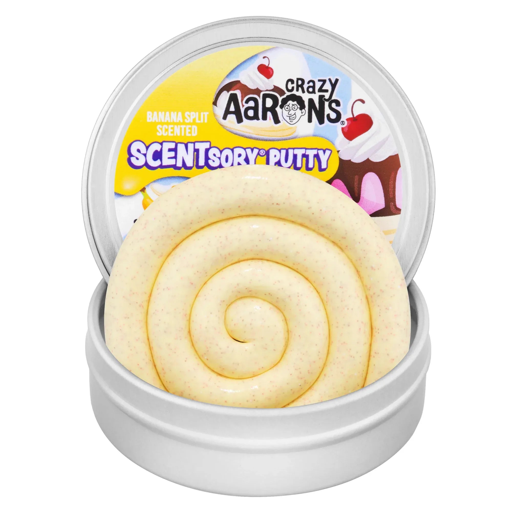Crazy Aarons SCENTsory® Banana Split Medium 2.75 Inch Thinking Putty Tin