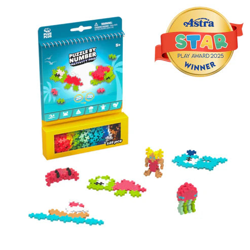 Plus Plus Puzzle By Number Activity Pad - Ocean - 125 Piece