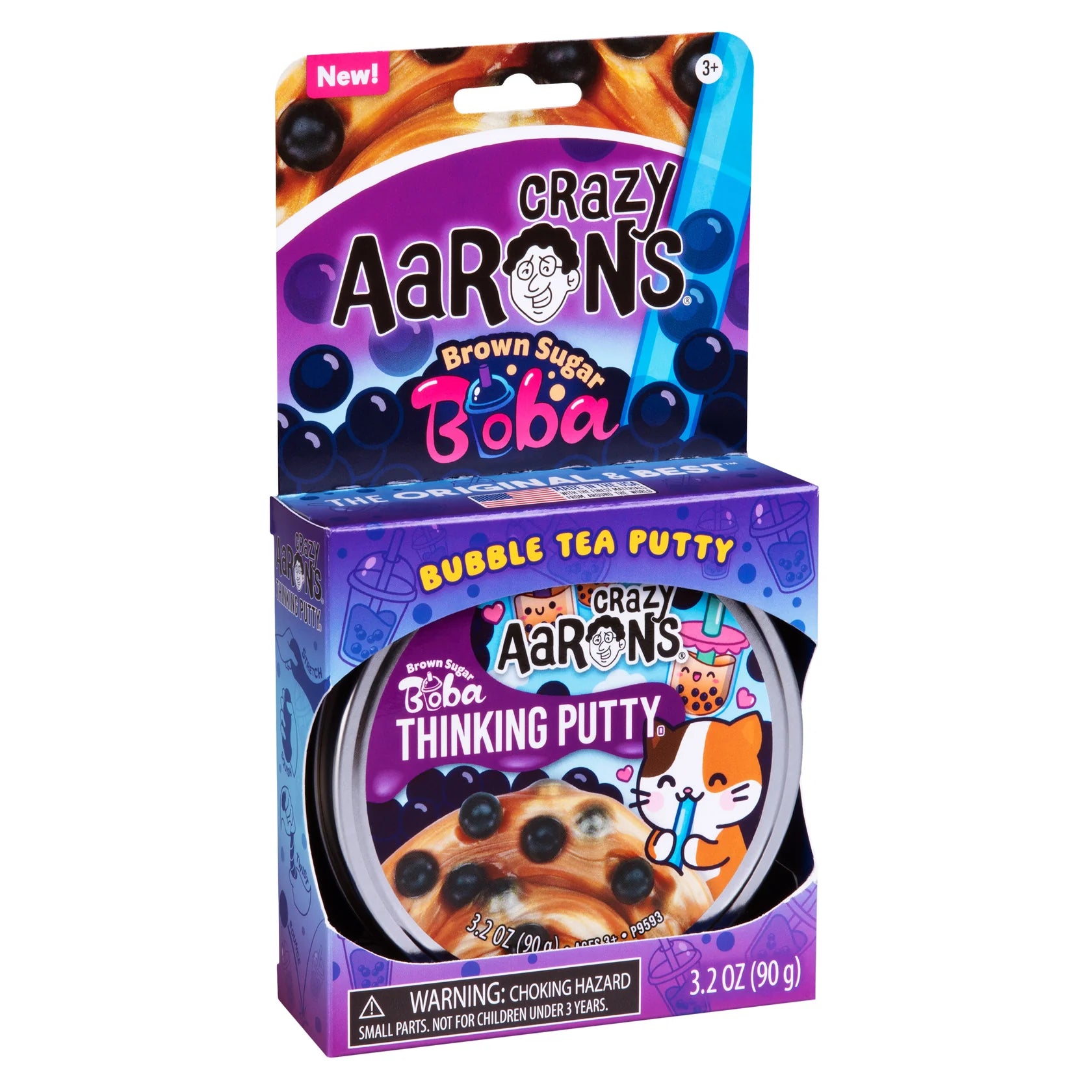 Crazy Aarons Brown Sugar Boba Full Size 4 Inch Thinking Putty Tin