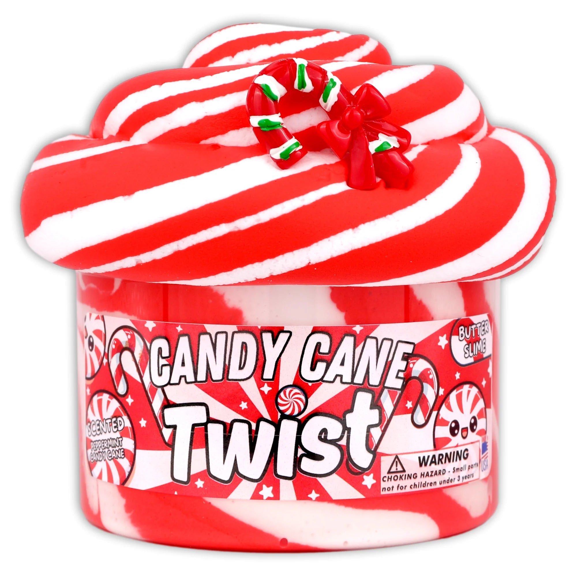 Dope Slimes 8 oz Candy Cane Twist Holiday Slime