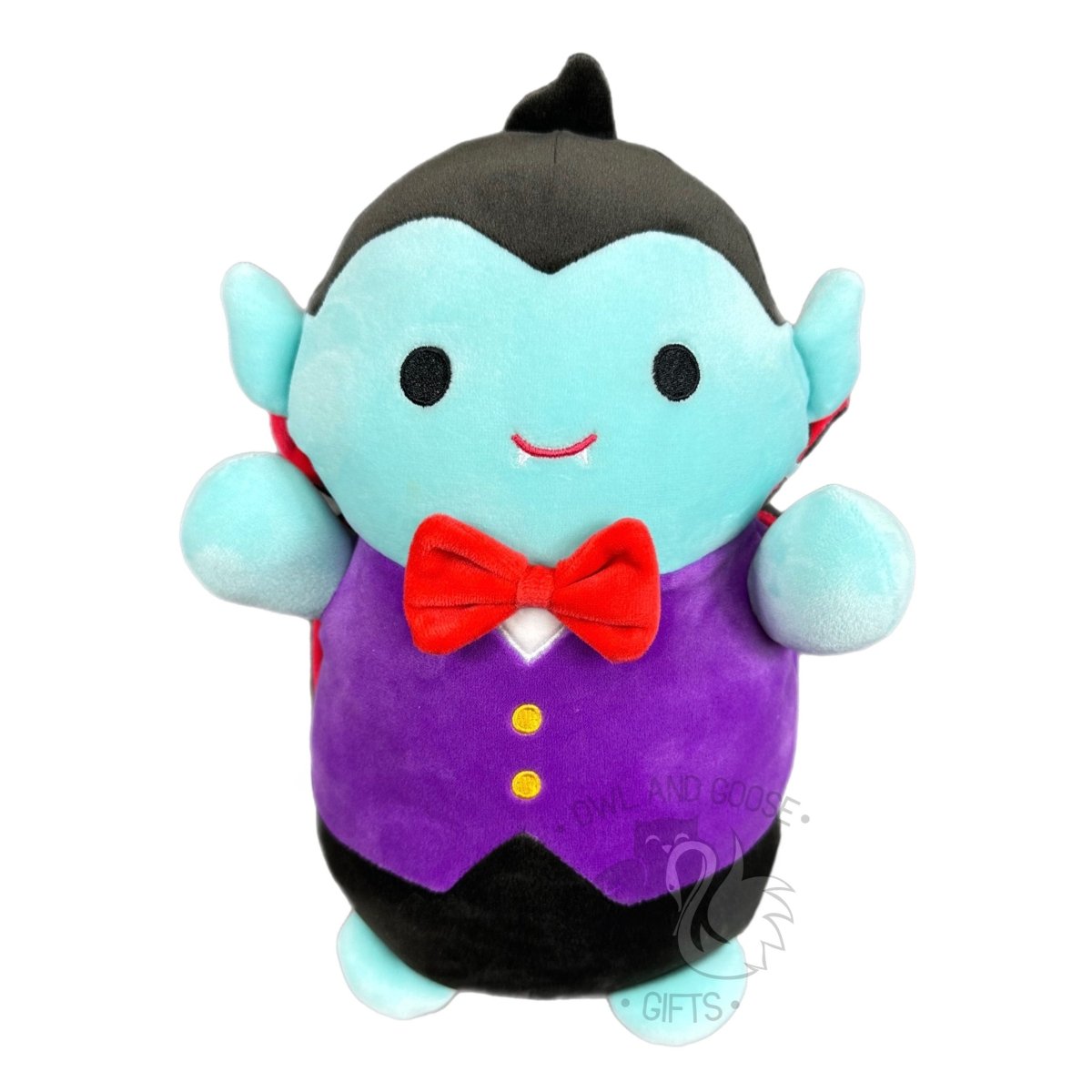 Squishmallow 10 Inch Vince the Vampire Halloween Hug Mees Plush Toy - Owl & Goose Gifts