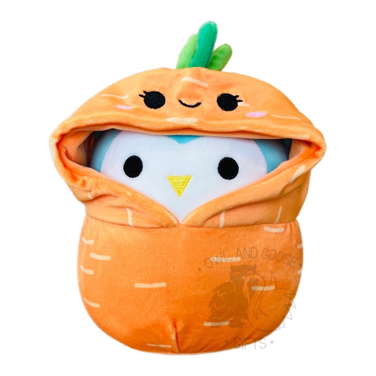 Squishmallow 12 Inch Winston the Owl in Carrot Costume Plush Toy - Owl & Goose Gifts