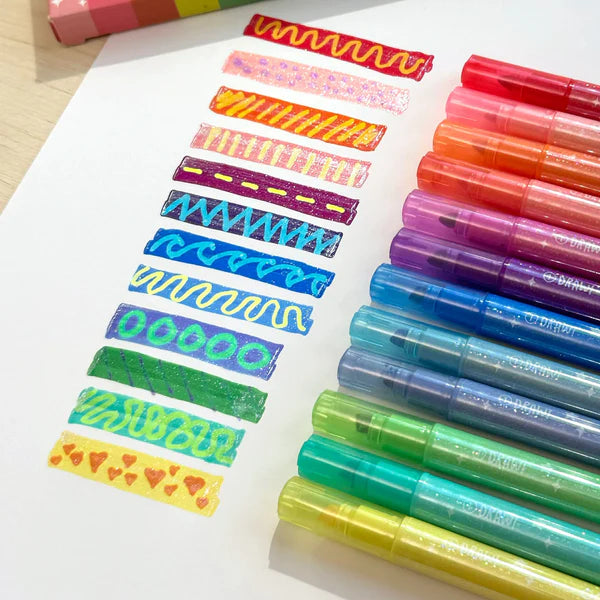 Ooly Switch-Eroo!: Sparkle Glittery Color Changing Markers (Set of 12)