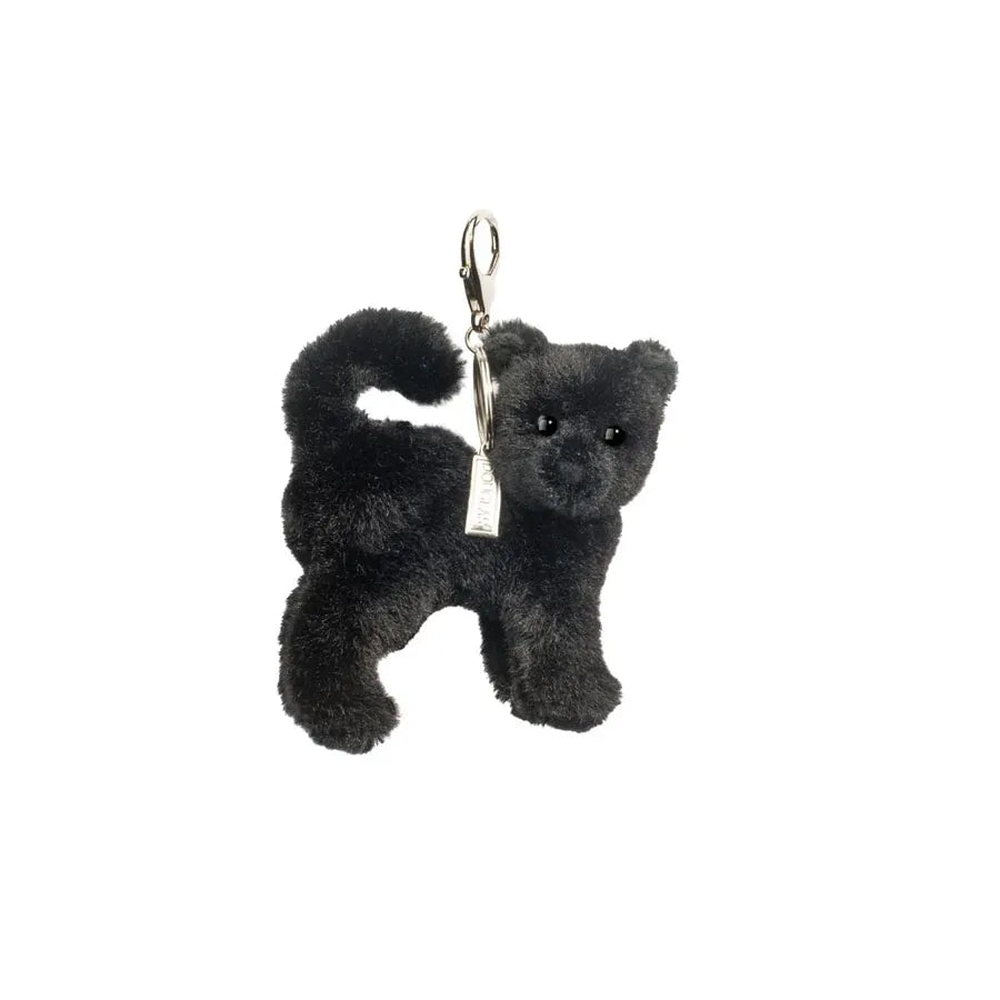 Douglas 5 Inch Scaredy the Black Cat Plush Toy Bag Charm