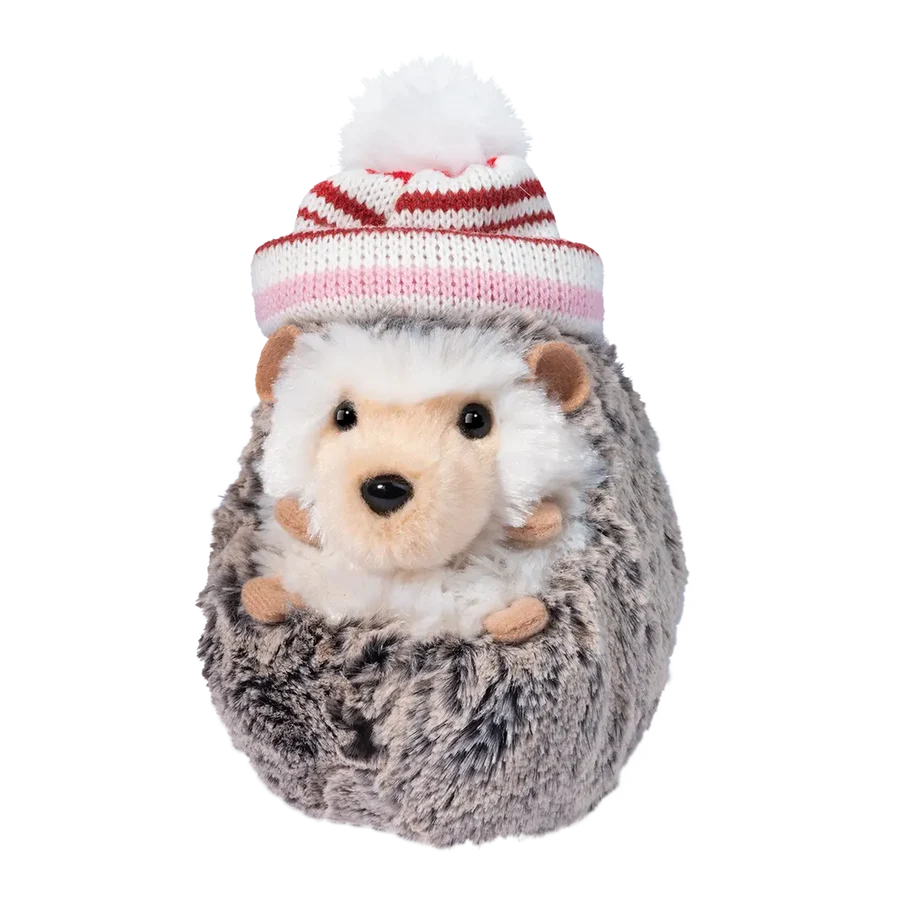Douglas 6 Inch Spunky the Hedgehog with Winter Hat Holiday Plush Toy