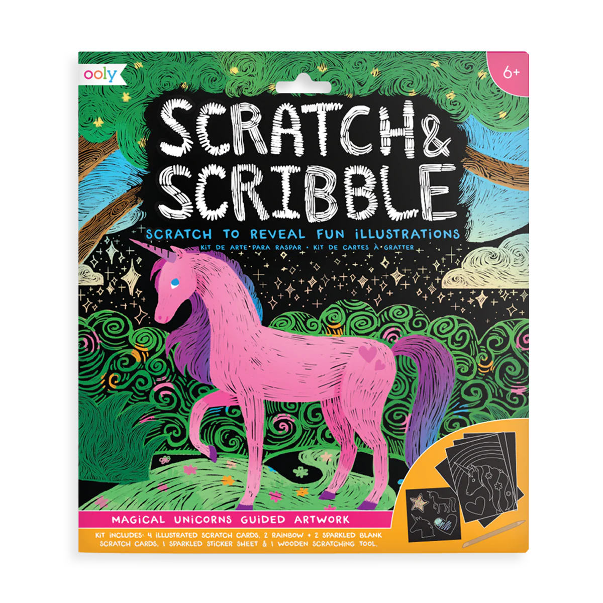 Ooly Scratch & Scribble: Magical Unicorns Scratch Art Kit