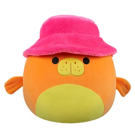 Squishmallow 16 Inch Barkev the Manatee with Fuzzy Bucket Hat Plush Toy - Owl & Goose Gifts