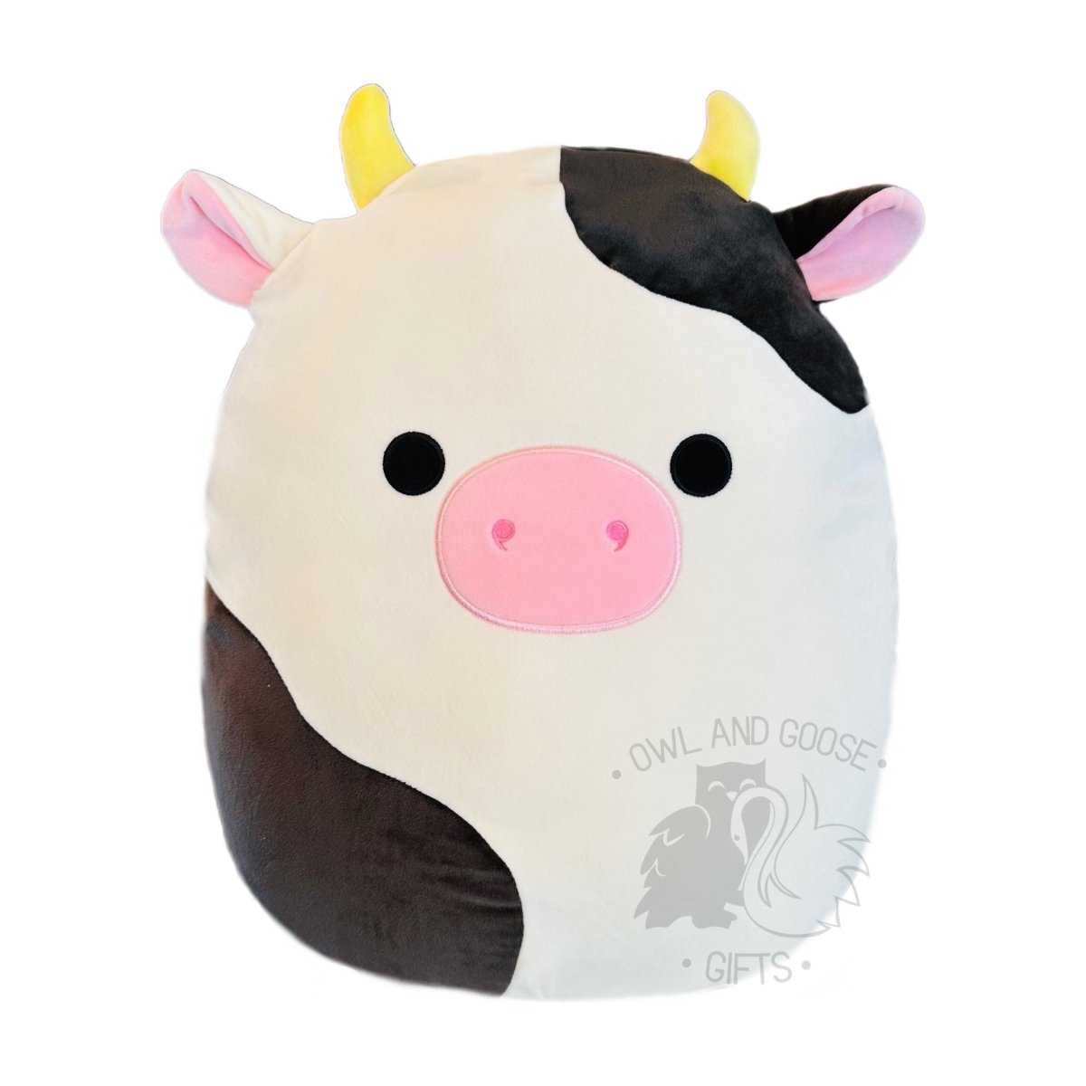 Squishmallow 16 Inch Connor the Cow Plush Toy - Owl & Goose Gifts