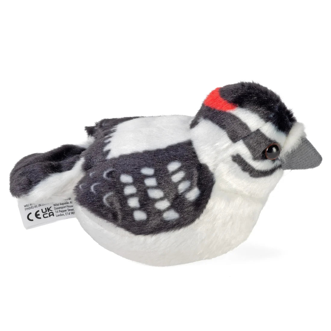 Wild Republic 5 Inch Audubon Birds Downy Woodpecker Plush with Authentic Bird Call