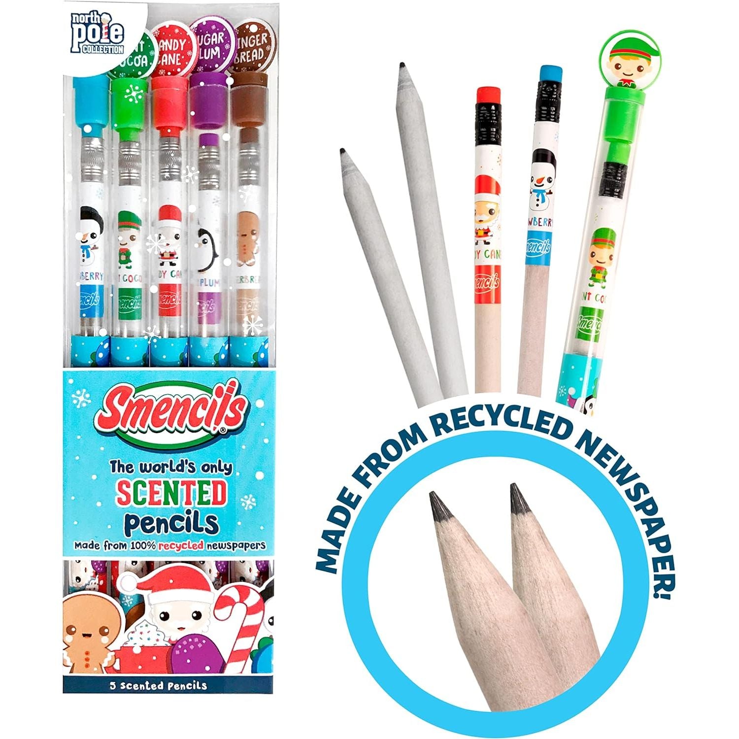 Scentco Smencils Holiday Scented Pencils - 5 Pack