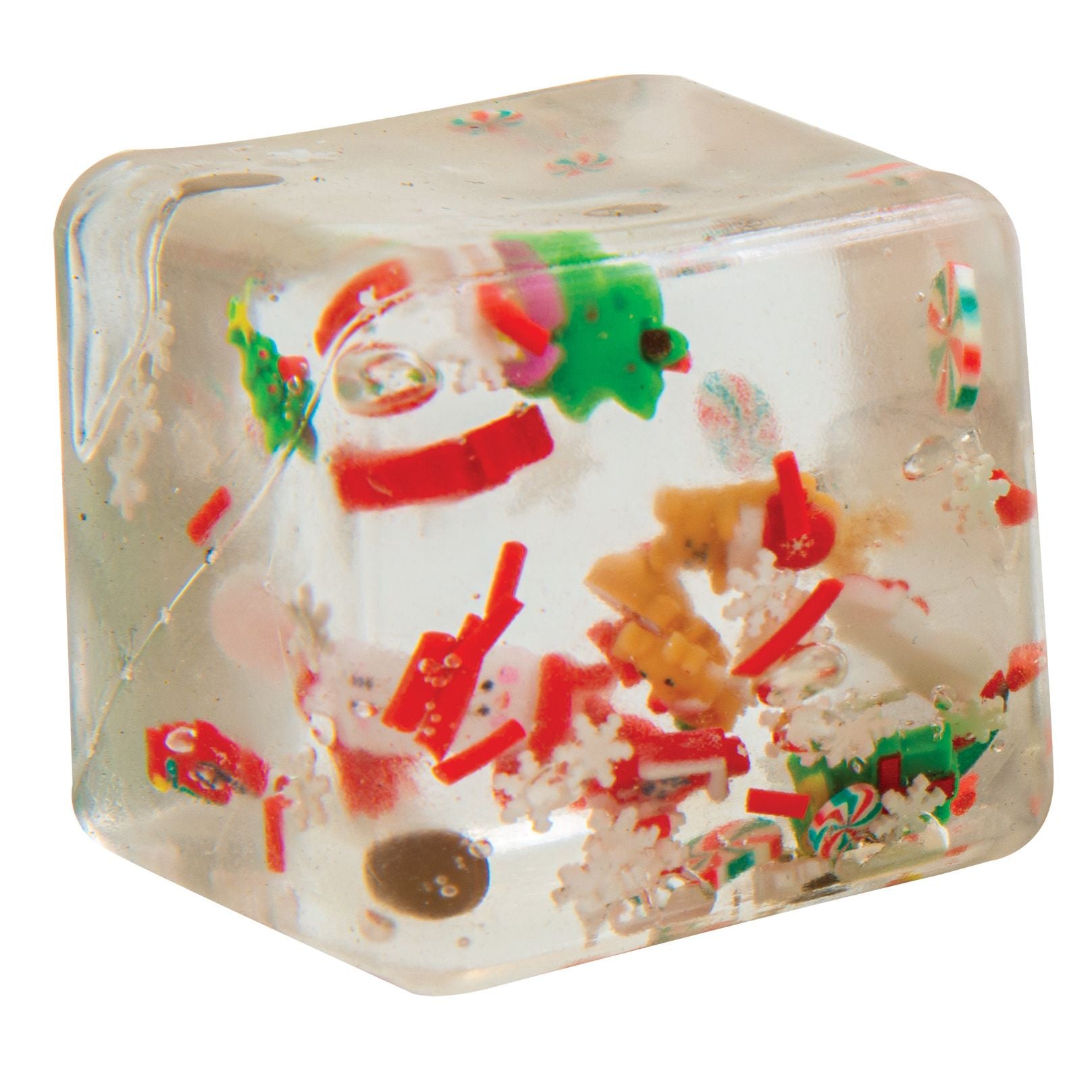 Master Toys 2.5 Inch Christmas Qube Maltose Filled Squishy - Sensory Fidget Toy
