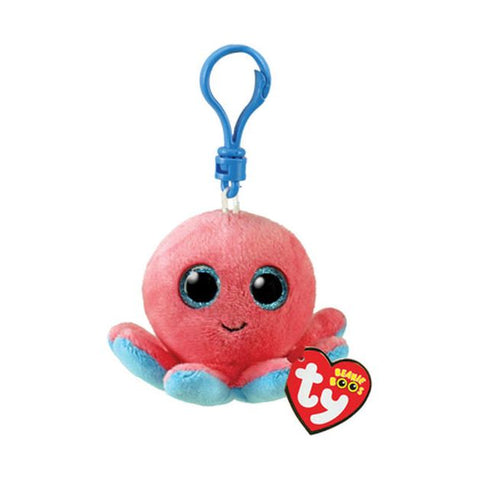 Ty Beanie Boos 3 Inch Sheldon the Pink Octopus Plush Clip
