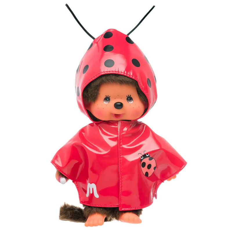 Monchhichi 8 Inch Ladybug Raincoat Plush Toy