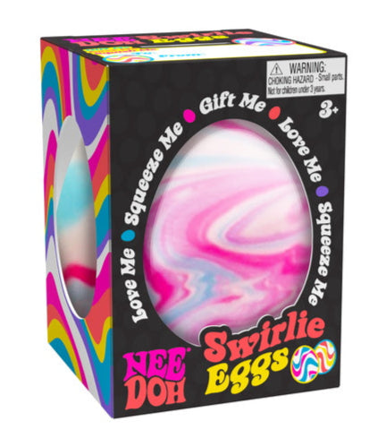 Nee Doh Swirlie Eggs 2.5 Inch Squish Ball Fidget Toy