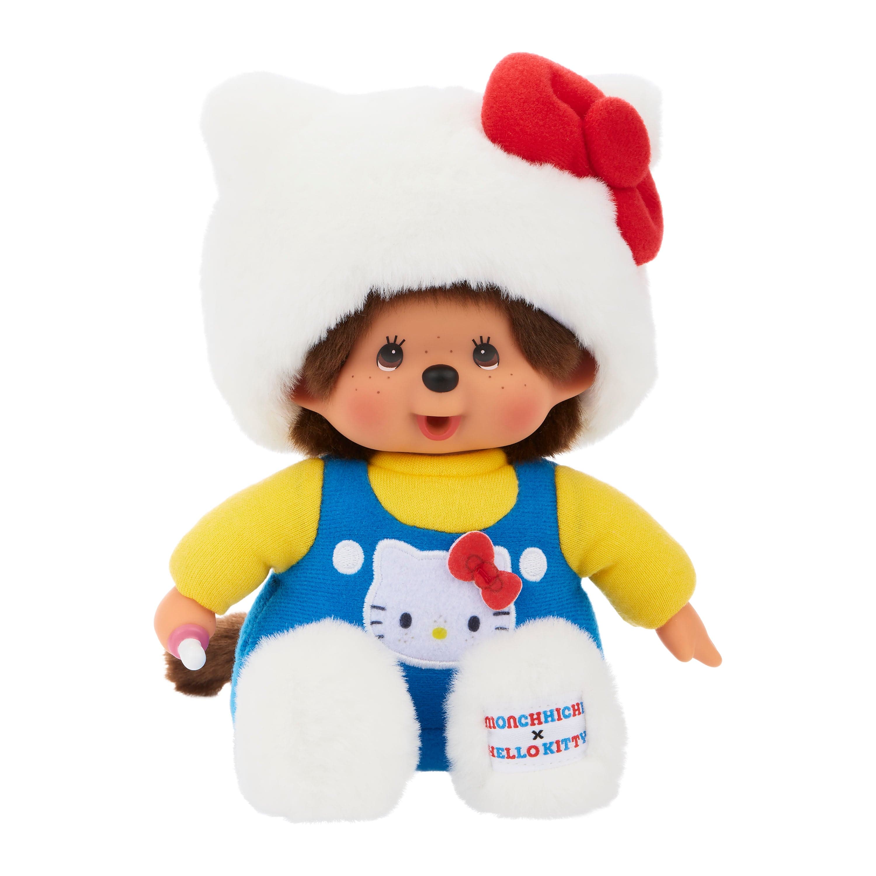Monchhichi x Hello Kitty 7 Inch Monchhichi in Overalls Plush Toy