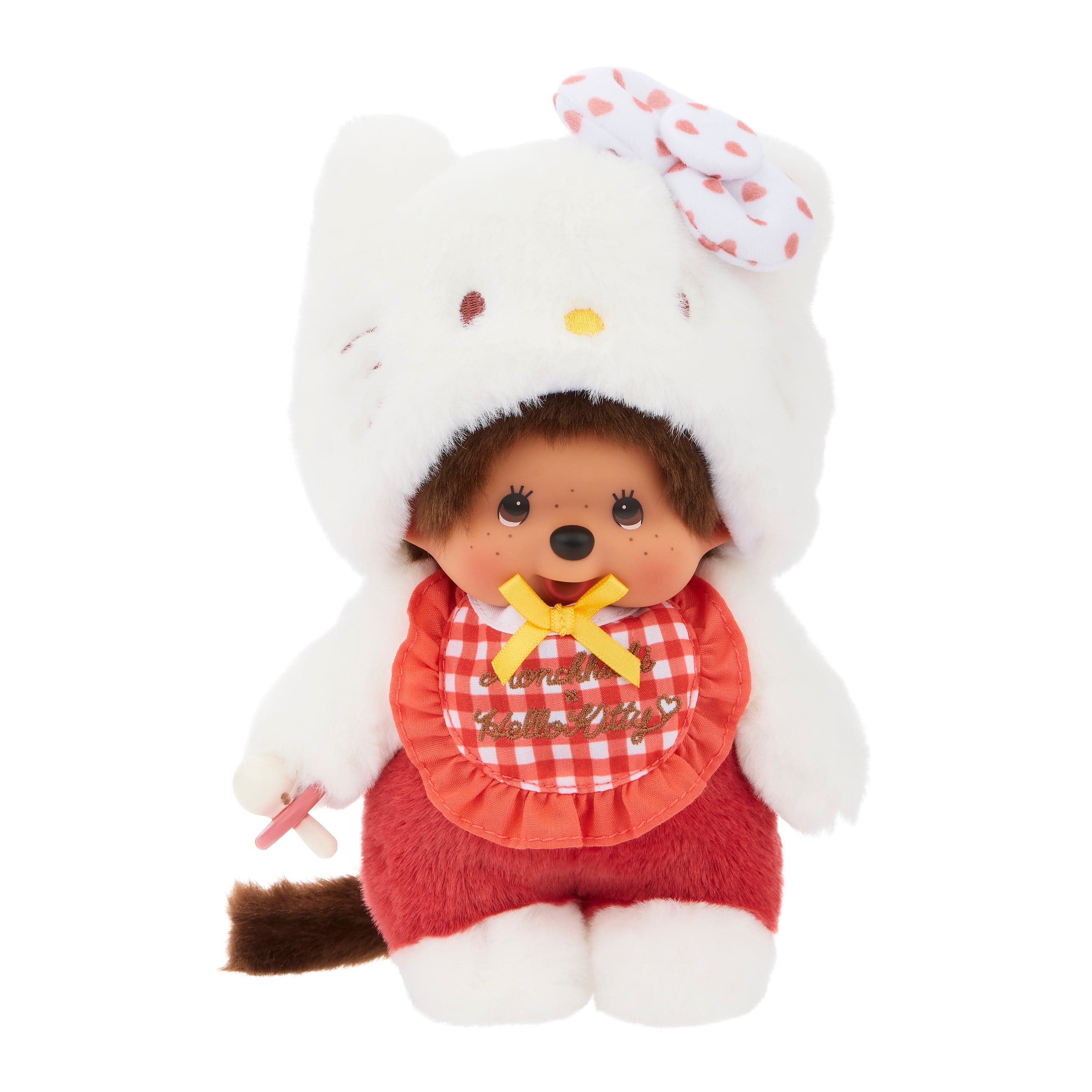 Monchhichi x Hello Kitty 7.87 Inch Monchhichi Gingham Check Plush Toy