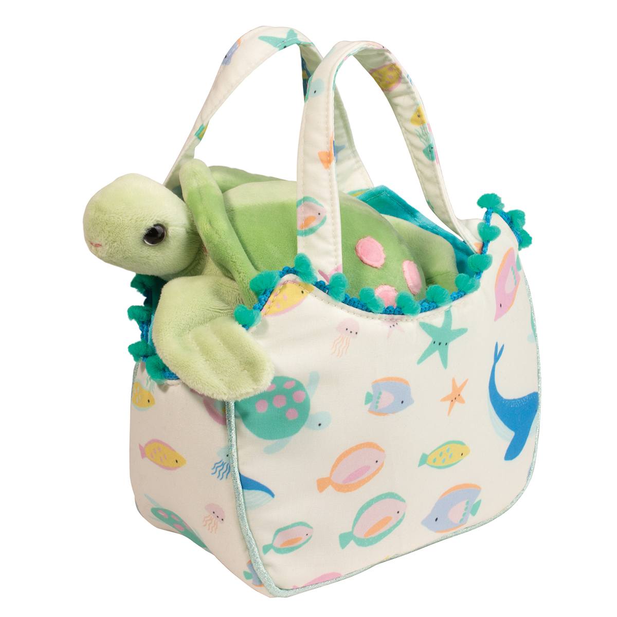 Douglas 7 Inch Ocean Friends Sassy Sak with Sea Turtle Plush Toy