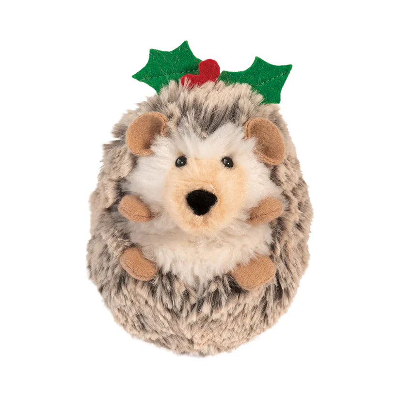 Douglas 4 Inch Spunky the Hedgehog with Holly Berry Plush Ornament