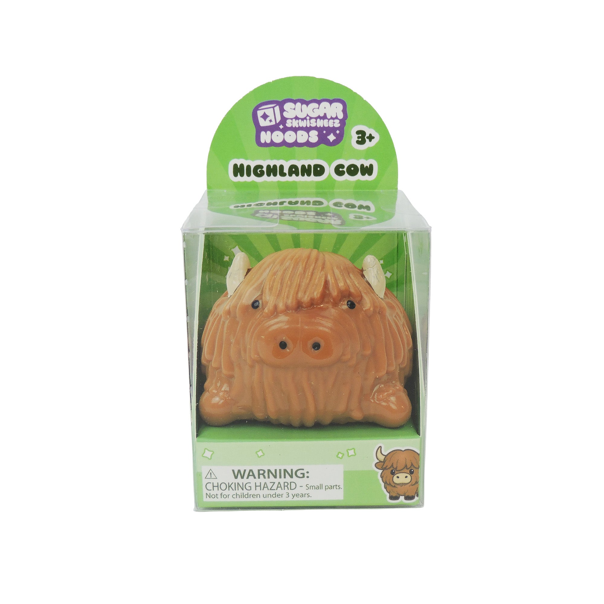 Toysmith Highland Cow Sugar Skwisheez 3 Inch Squishy Sensory Fidget Toy