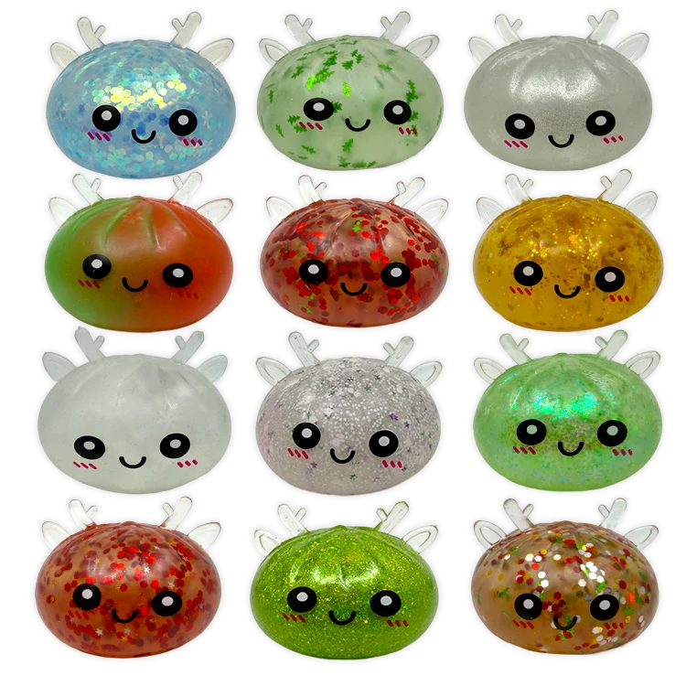 Fun Doh 4 Inch Reindeer Dumpling Mystery Holiday Squishy Sensory Toy