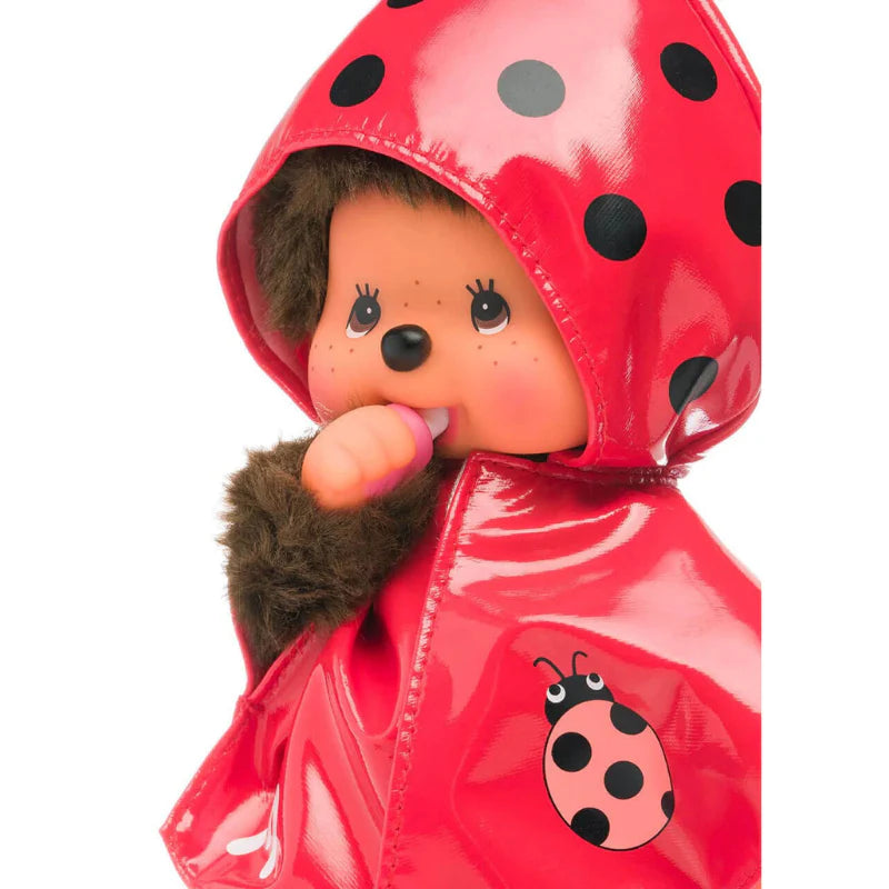 Monchhichi 8 Inch Ladybug Raincoat Plush Toy