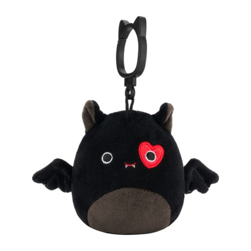 Squishmallow 3.5 Inch Emily the Bat with Heart Valentine Plush Clip - Owl & Goose Gifts