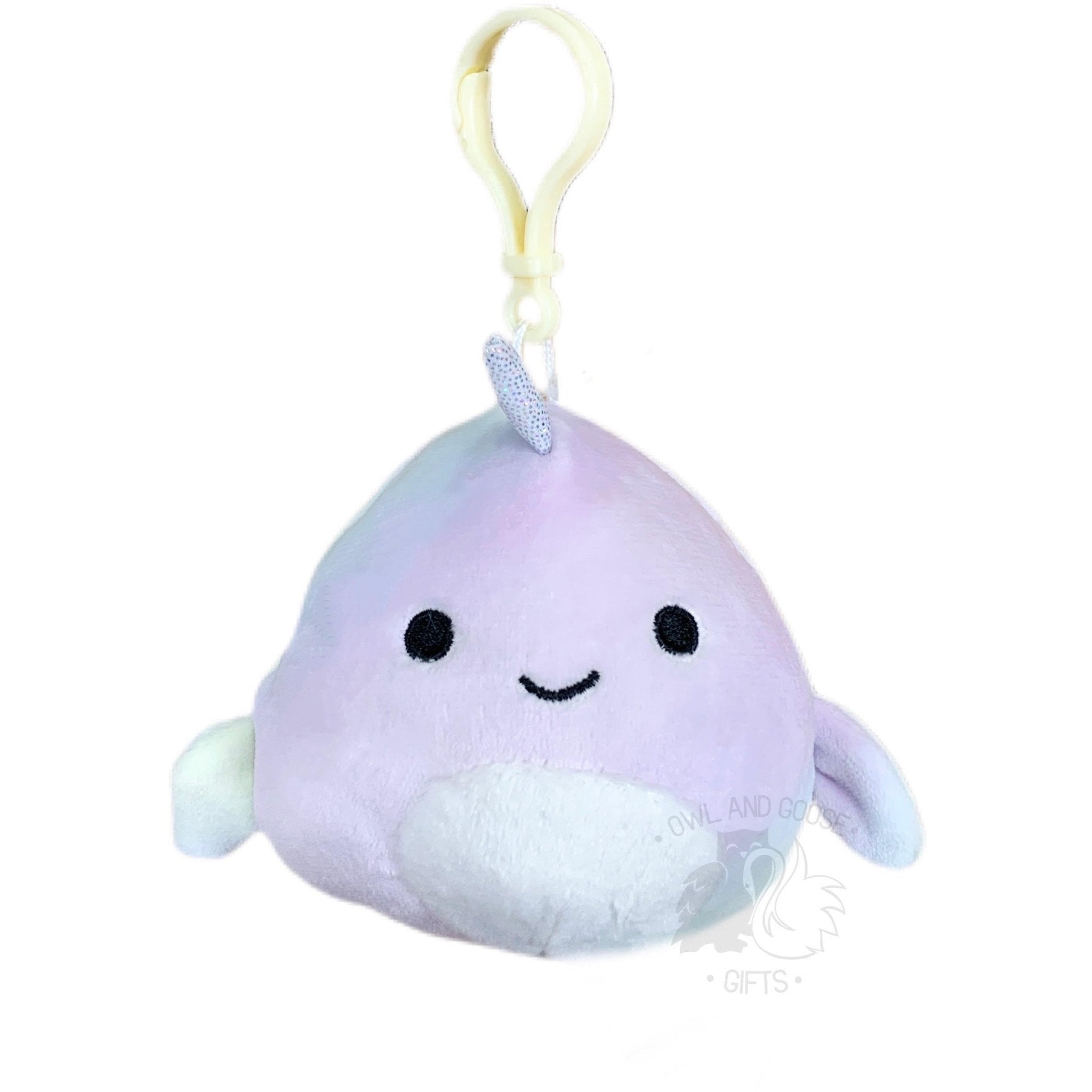 Squishmallow 3.5 Inch Marianovella the Narwhal Plush Clip