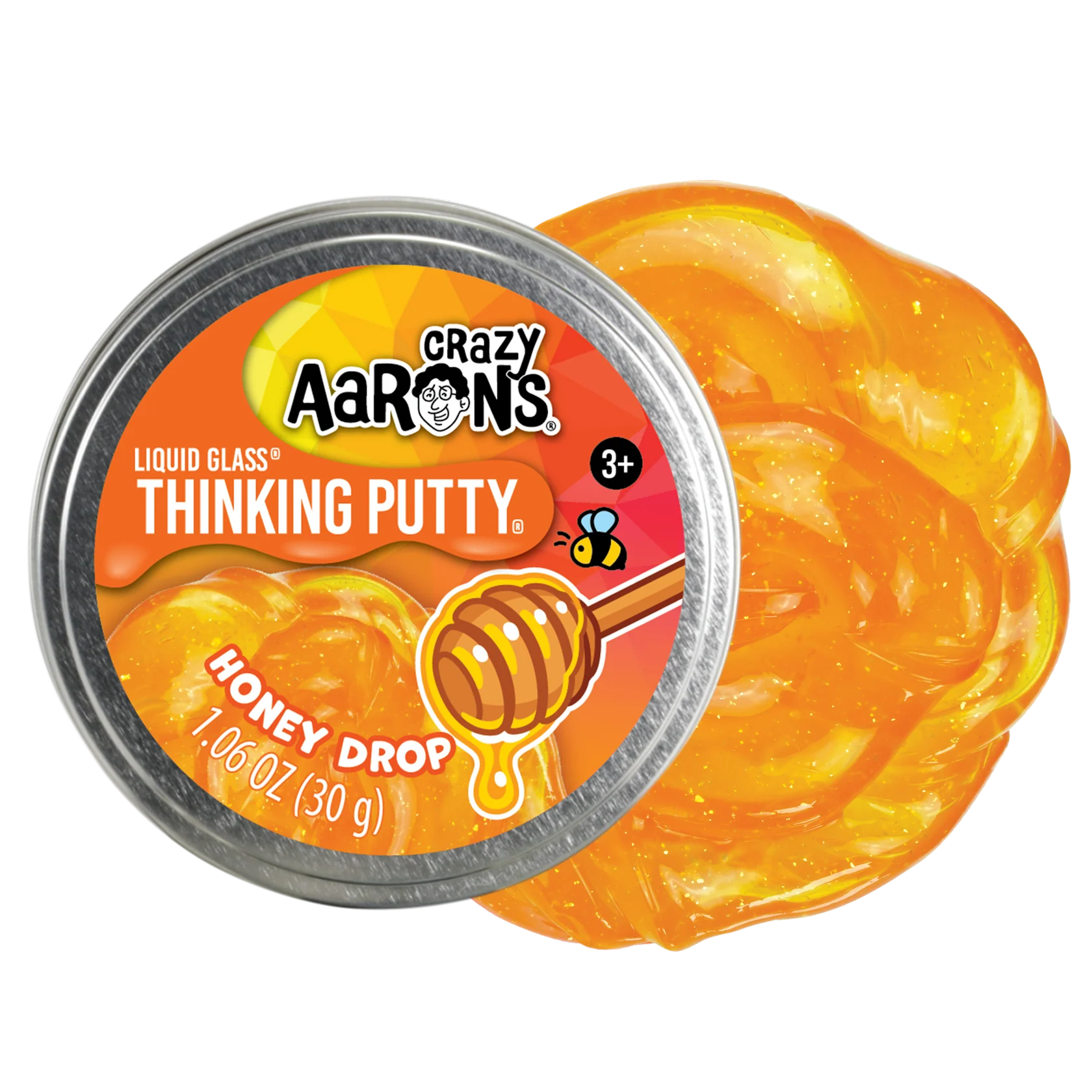 Crazy Aarons Honey Drop Liquid Glass Medium 2.75 Inch Thinking Putty Tin