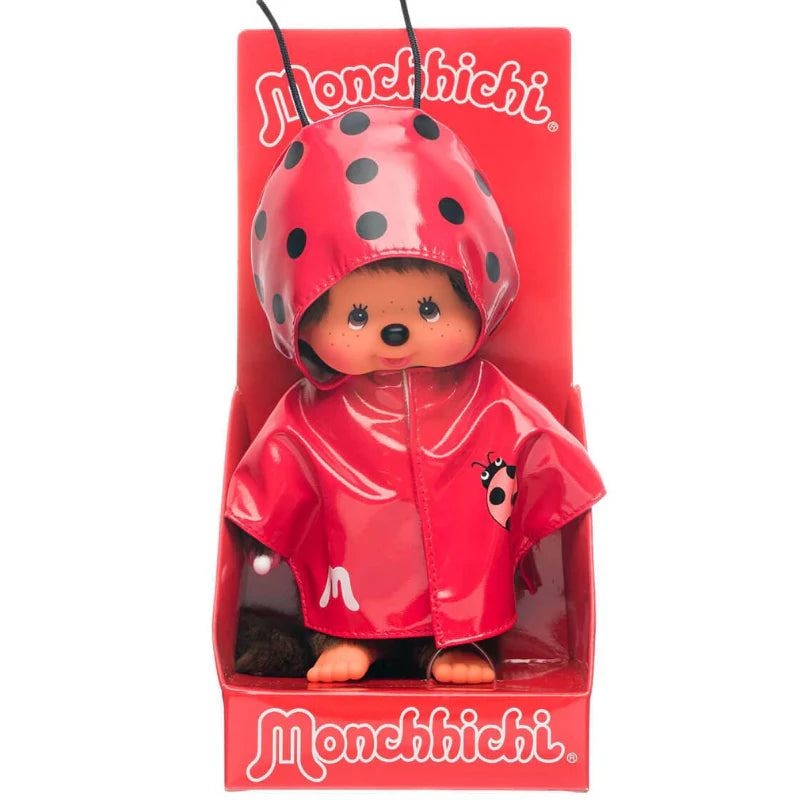 Monchhichi 8 Inch Ladybug Raincoat Plush Toy