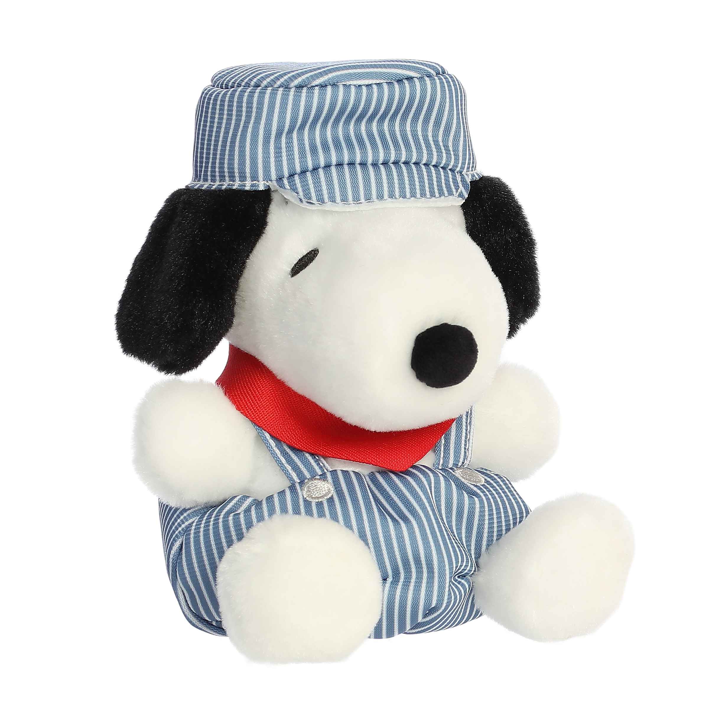 Palm Pals 5 Inch Peanuts Snoopy Train Engineer Plush Toy