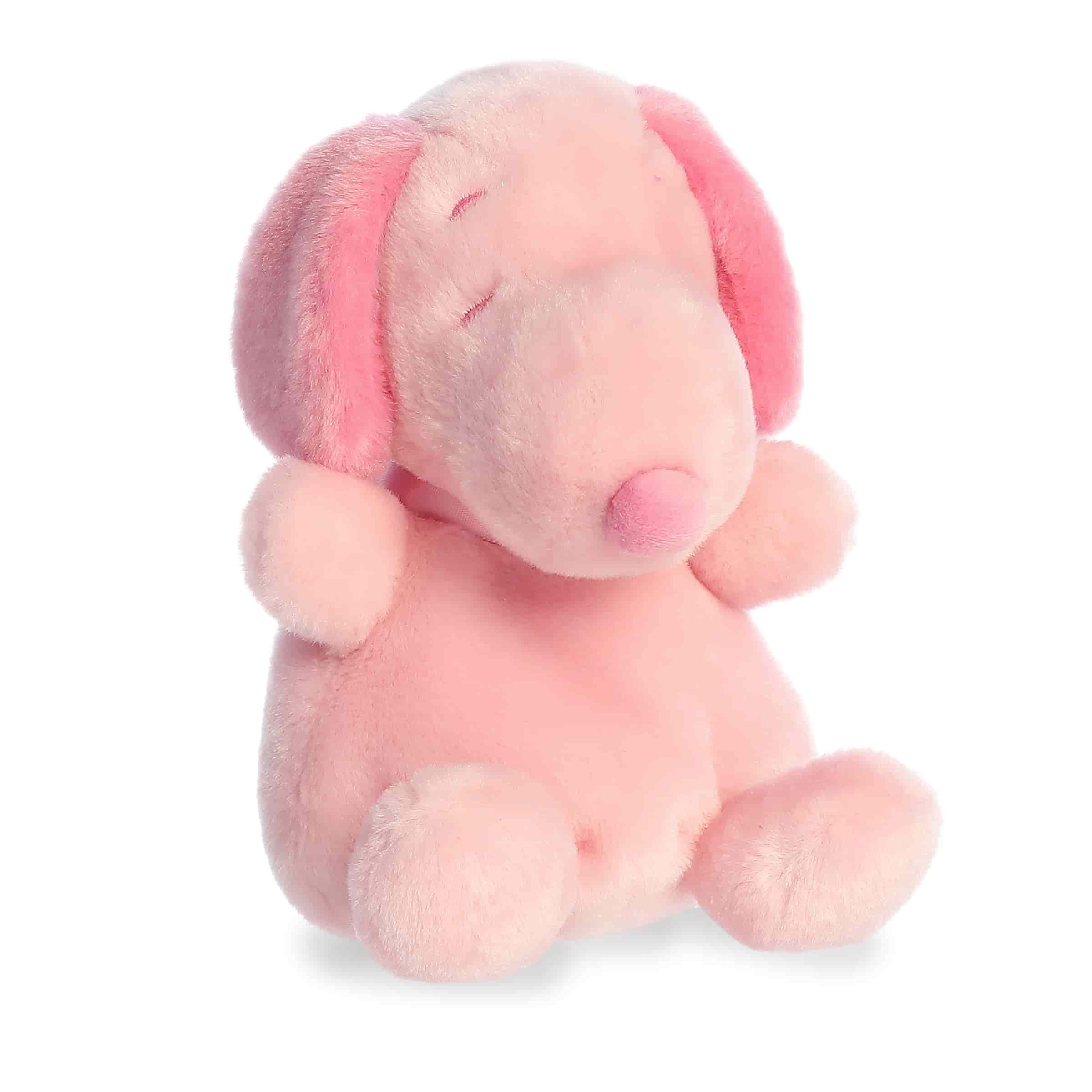 Palm Pals 5 Inch Peanuts Snoopy Spring PINK Plush Toy