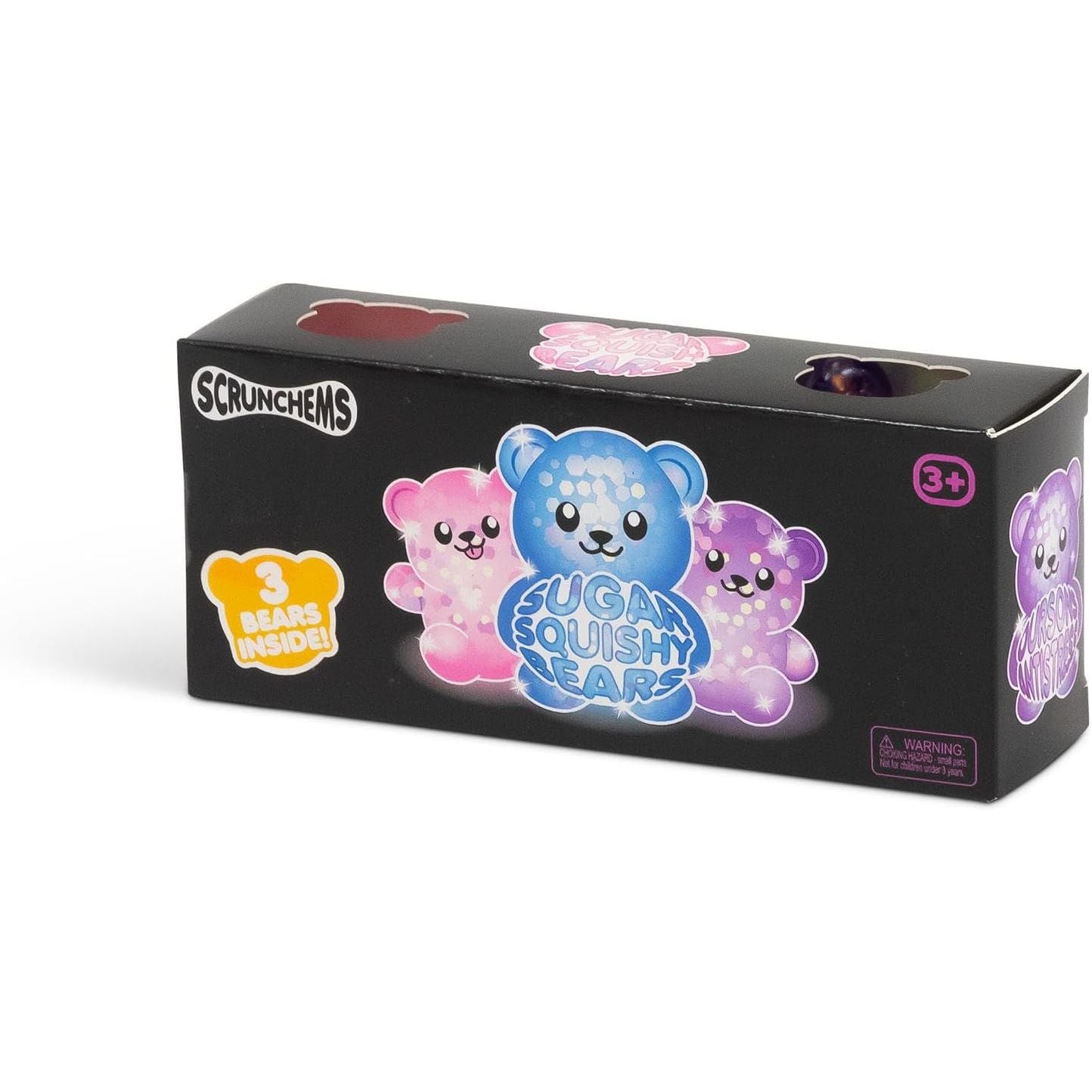 Scrunchems Sugar Diddy Bears 2 Inch Squishy Sensory Toy - 3 Pack