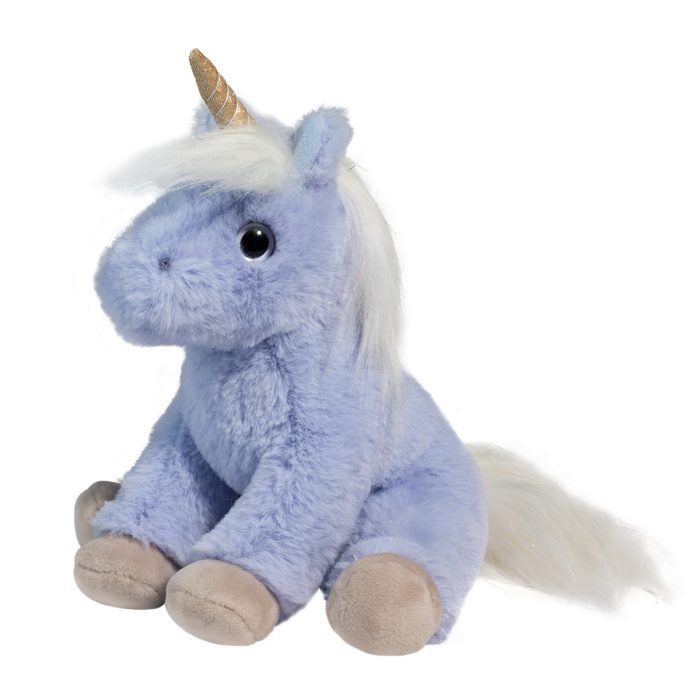 Douglas 8 Inch Ellie the Blue Unicorn MINI Soft Plush Toy