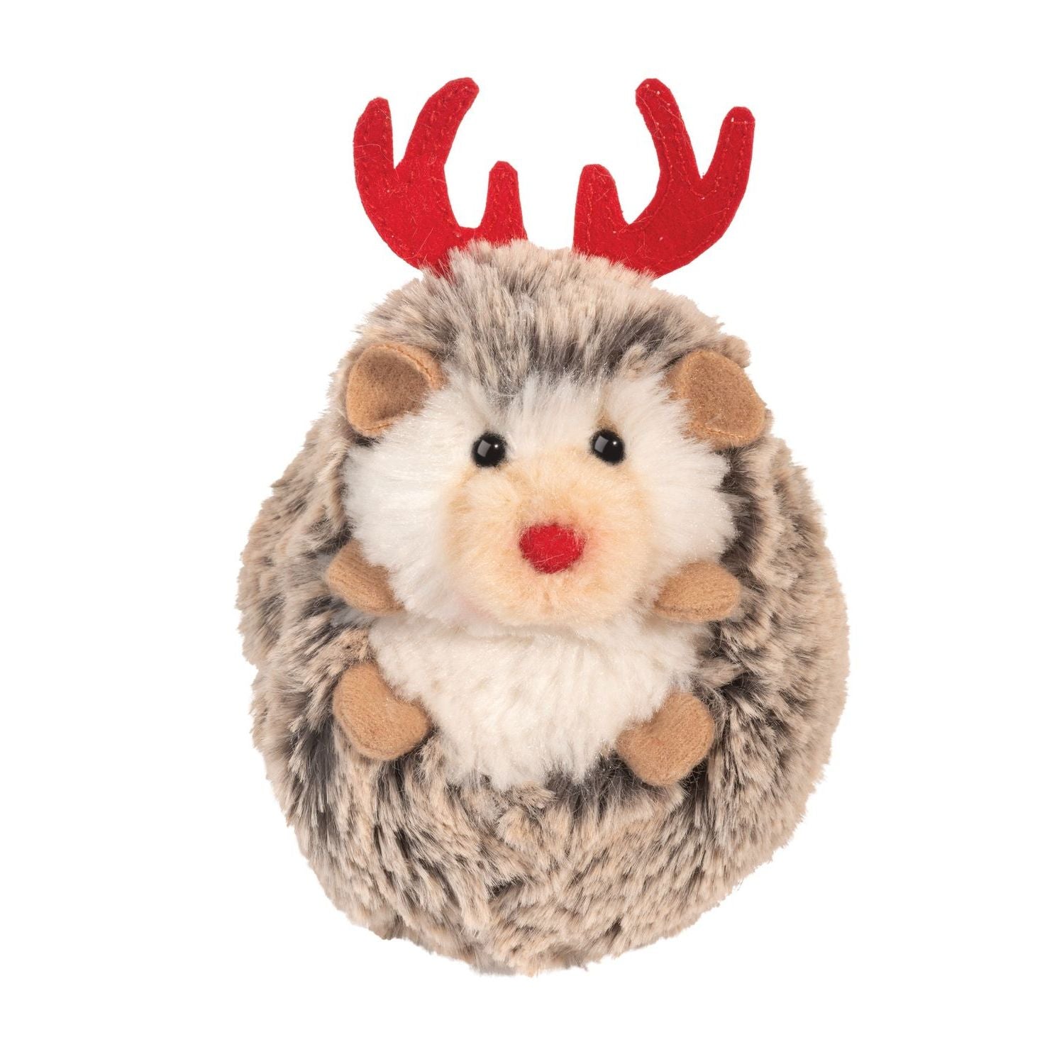 Douglas 4 Inch Spunky the Hedgehog with Red Antlers Plush Ornament