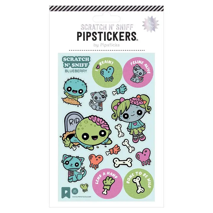 Pipsticks Bone To Be Wild Scratch N' Sniff Stickers - Blueberry