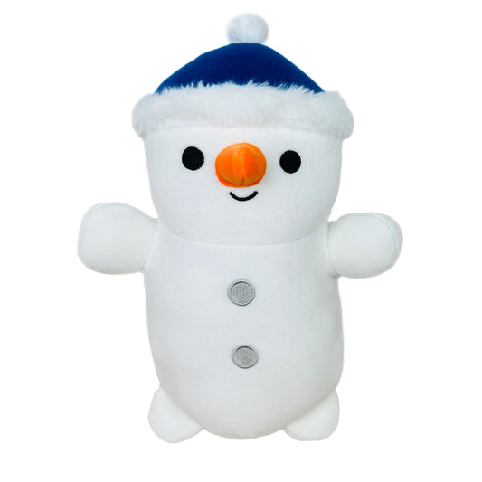 Squishmallow 10 Inch Manny the Snowman with Blue Hat Christmas Hug Mees Plush Toy