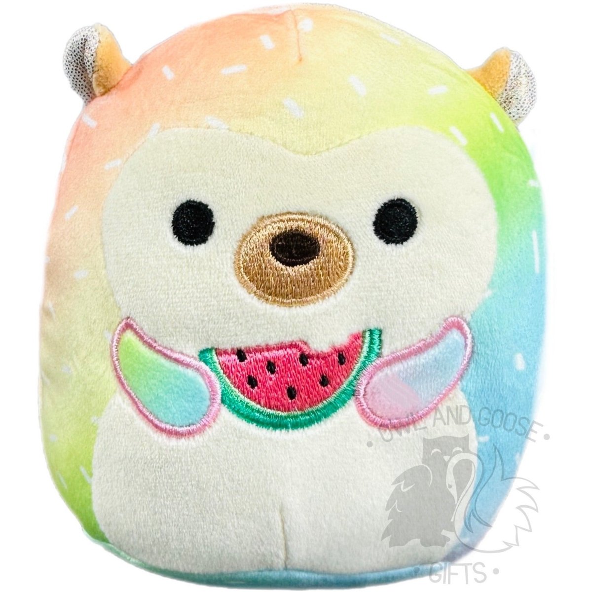 Squishmallow 5 Inch Bowie the Hedgehog with Watermelon Plush Toy - Owl & Goose Gifts