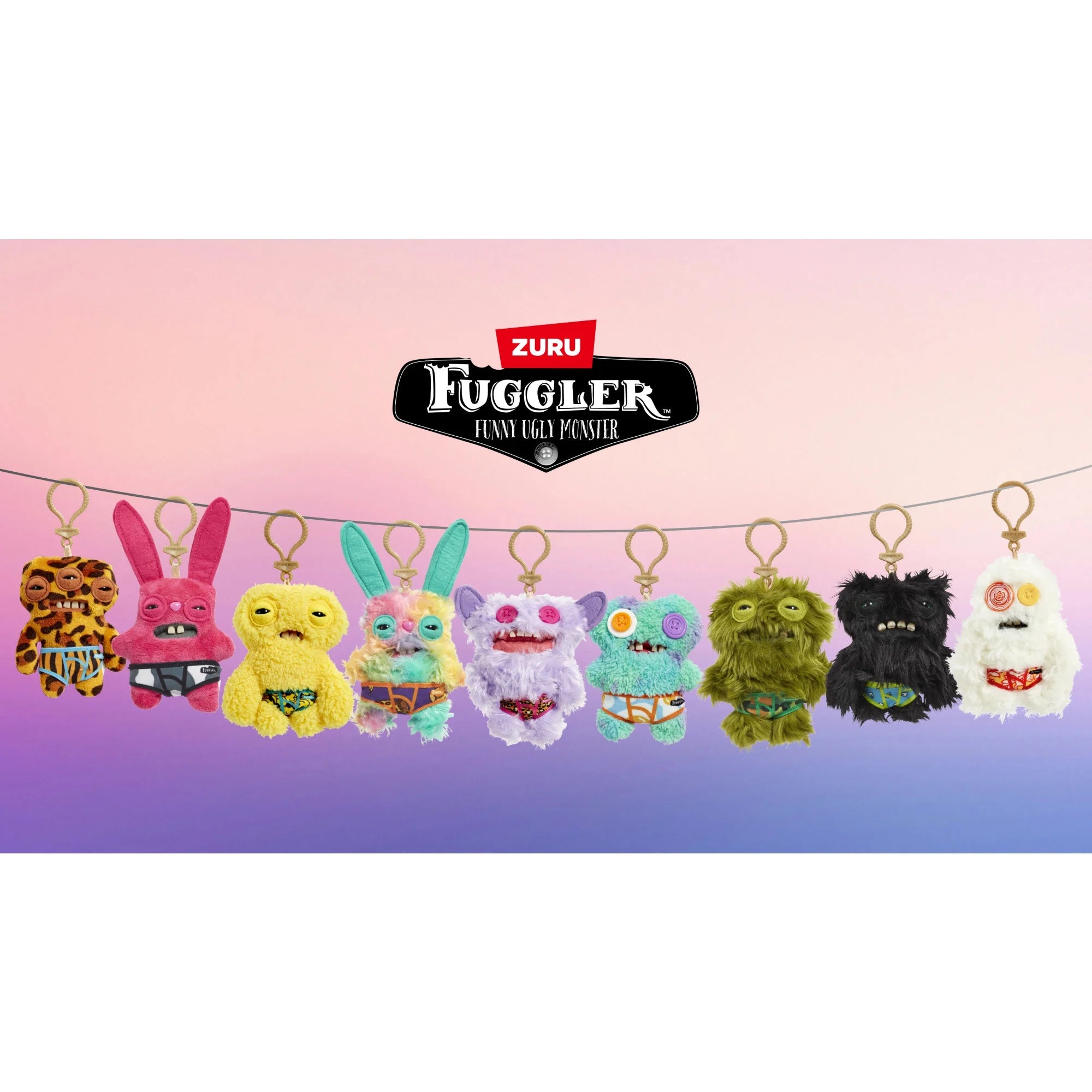 Zuru Fugglers 5 Inch Plush Keyring - Rabid Rabbit Pink
