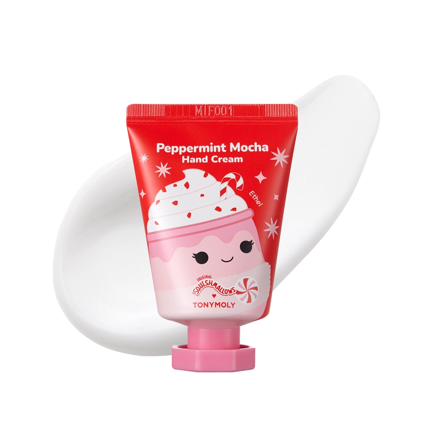 Squishmallow X TONYMOLY Ethel's Peppermint Mocha Holiday Hand Cream