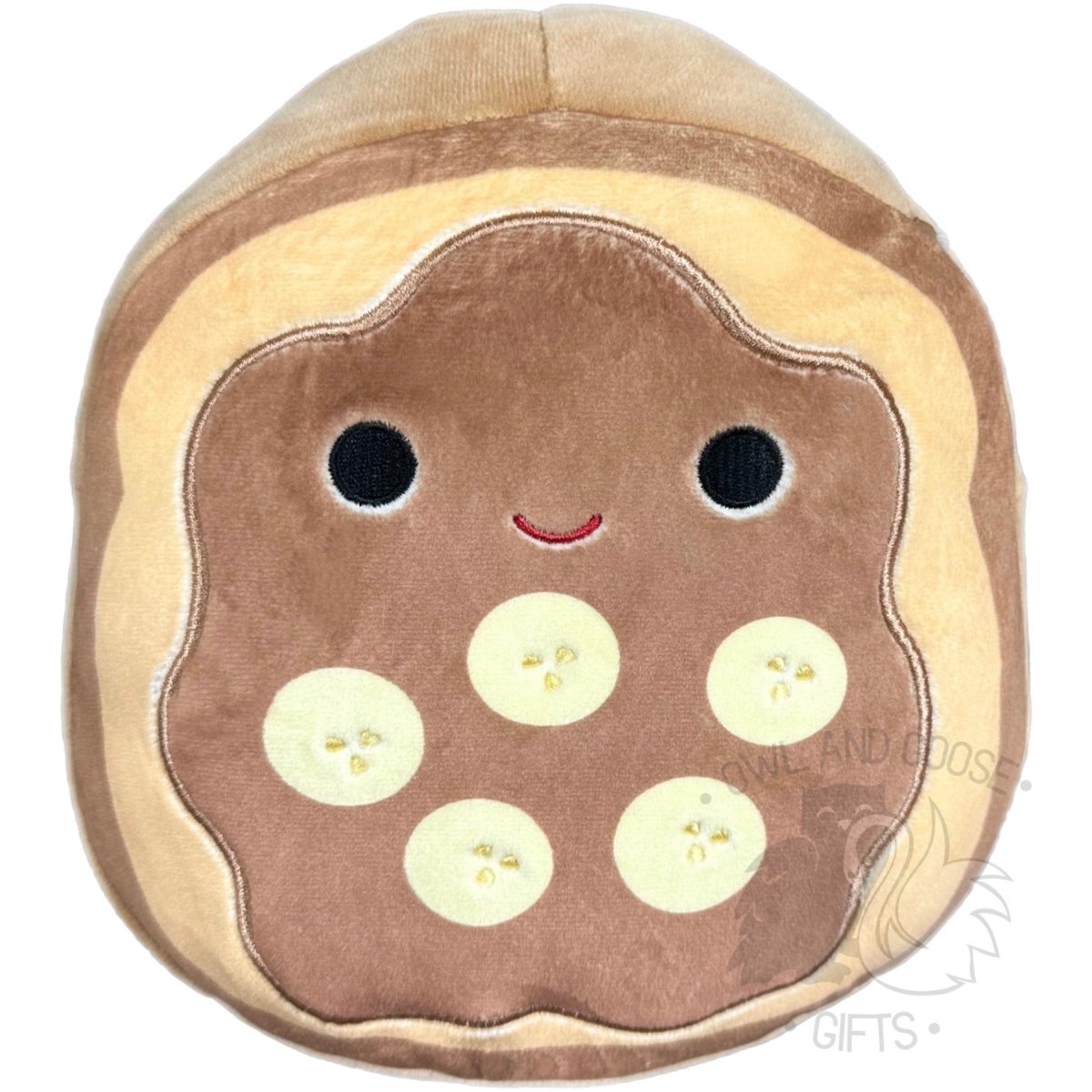 Squishmallow 5 Inch Danilo the Chocolate Banana Toast Plush Toy - Owl & Goose Gifts