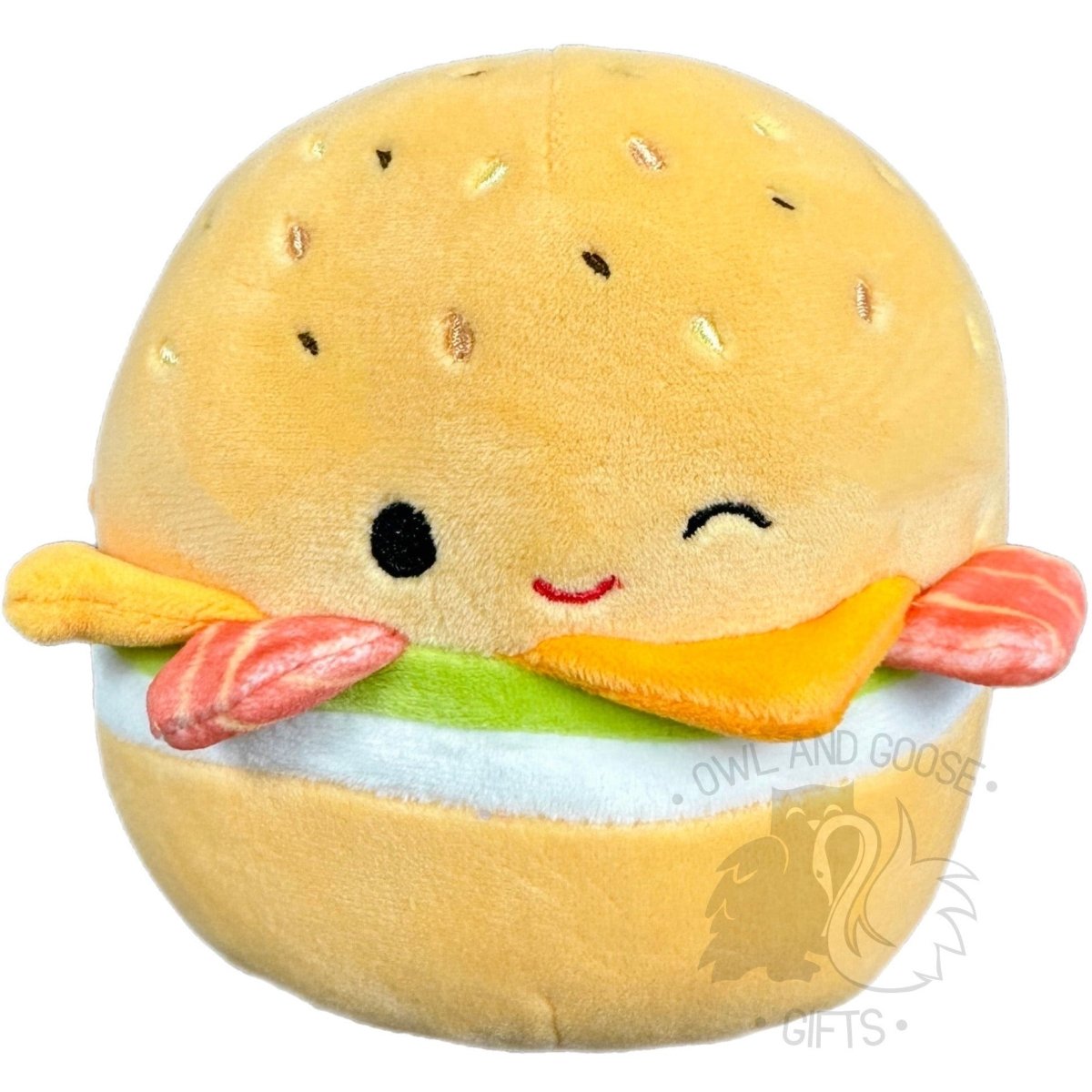 Squishmallow 5 Inch Geronimo the Breakfast Sandwich Plush Toy - Owl & Goose Gifts