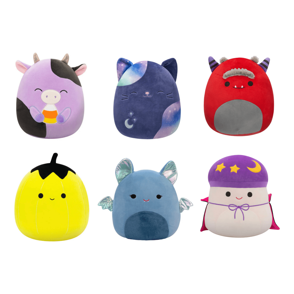 Squishmallow 5 Inch Halloween Assortment A Set of 6 - Alexie, Metta, Jeb, Walt, Este, Carina - Owl & Goose Gifts