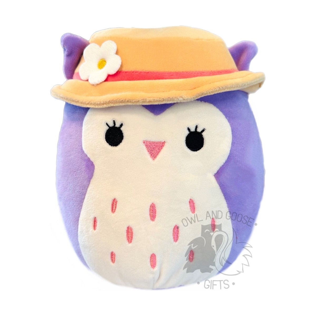 Squishmallow 5 Inch Holly the Owl with Bucket Hat Plush Toy - Owl & Goose Gifts