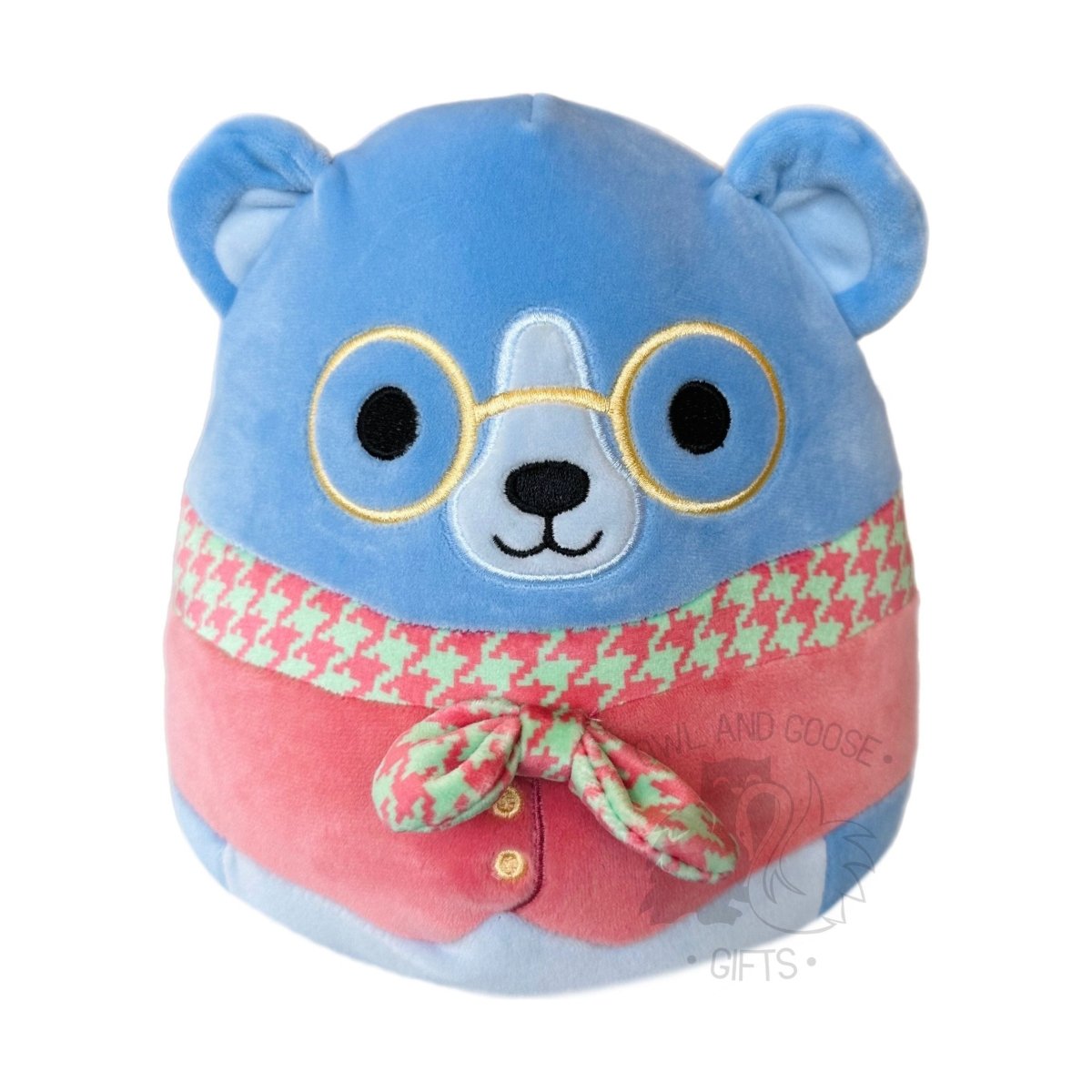 Squishmallow 5 Inch Ozu the Blue Bear with Glasses Plush Toy - Owl & Goose Gifts