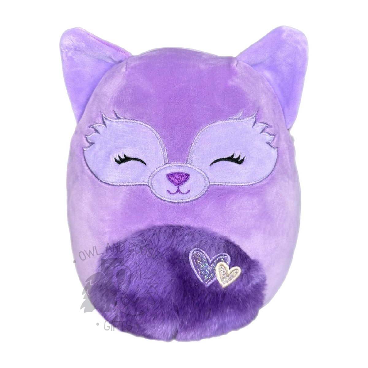 Squishmallow 5 Inch Pauletta the Purple Fox Valentine Plush Toy - Owl & Goose Gifts