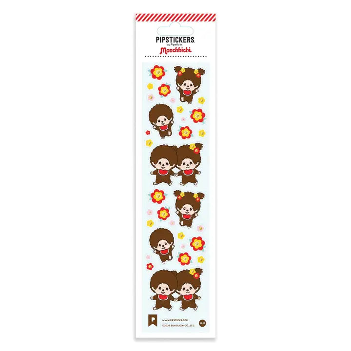 Pipsticks + Monchhichi Frolicking Monchhichi Sticker Sheet